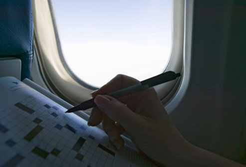 crossword on airplane