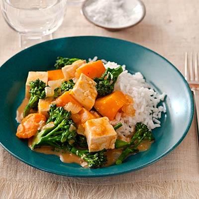 gingery butternut squash tofu curry