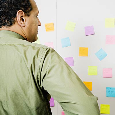 man planning future