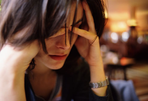 woman with headache