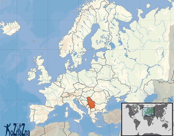 Serbia position map